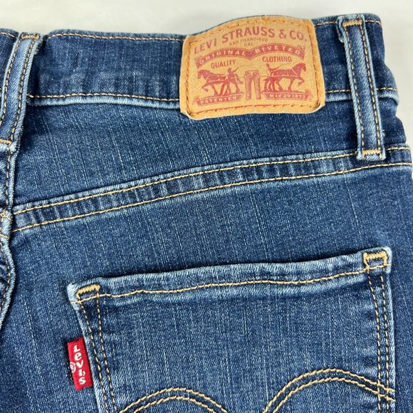 Levi's Jean Short Womens 25 720 High Rise Skinny Blue Faded Cut Offs Denim Jorts - Picture 10 of 16